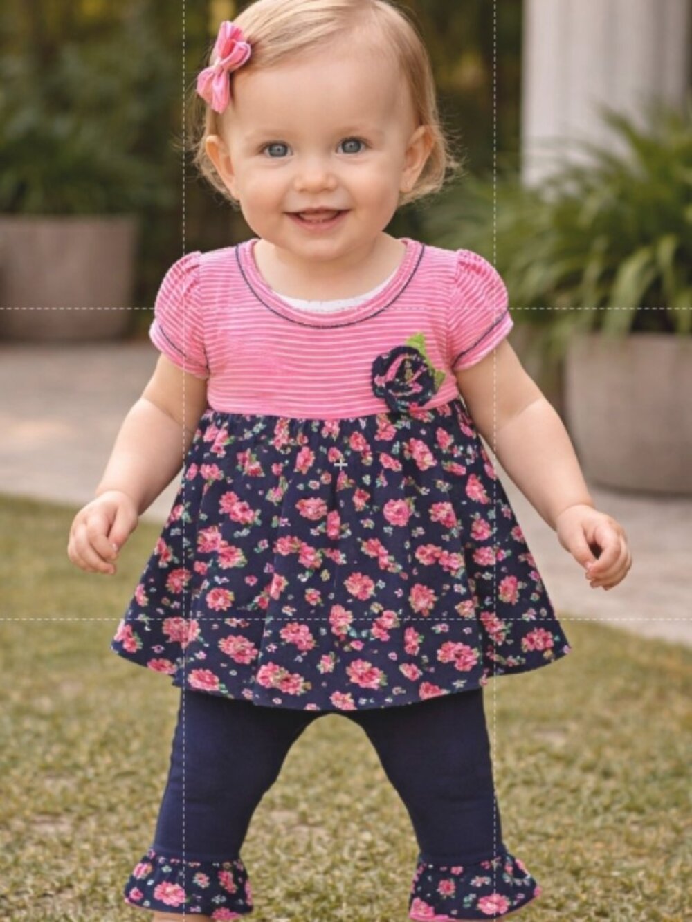 Bonnie Baby 2 Piece Dress with Floral Leggings, 12 Months, NWT